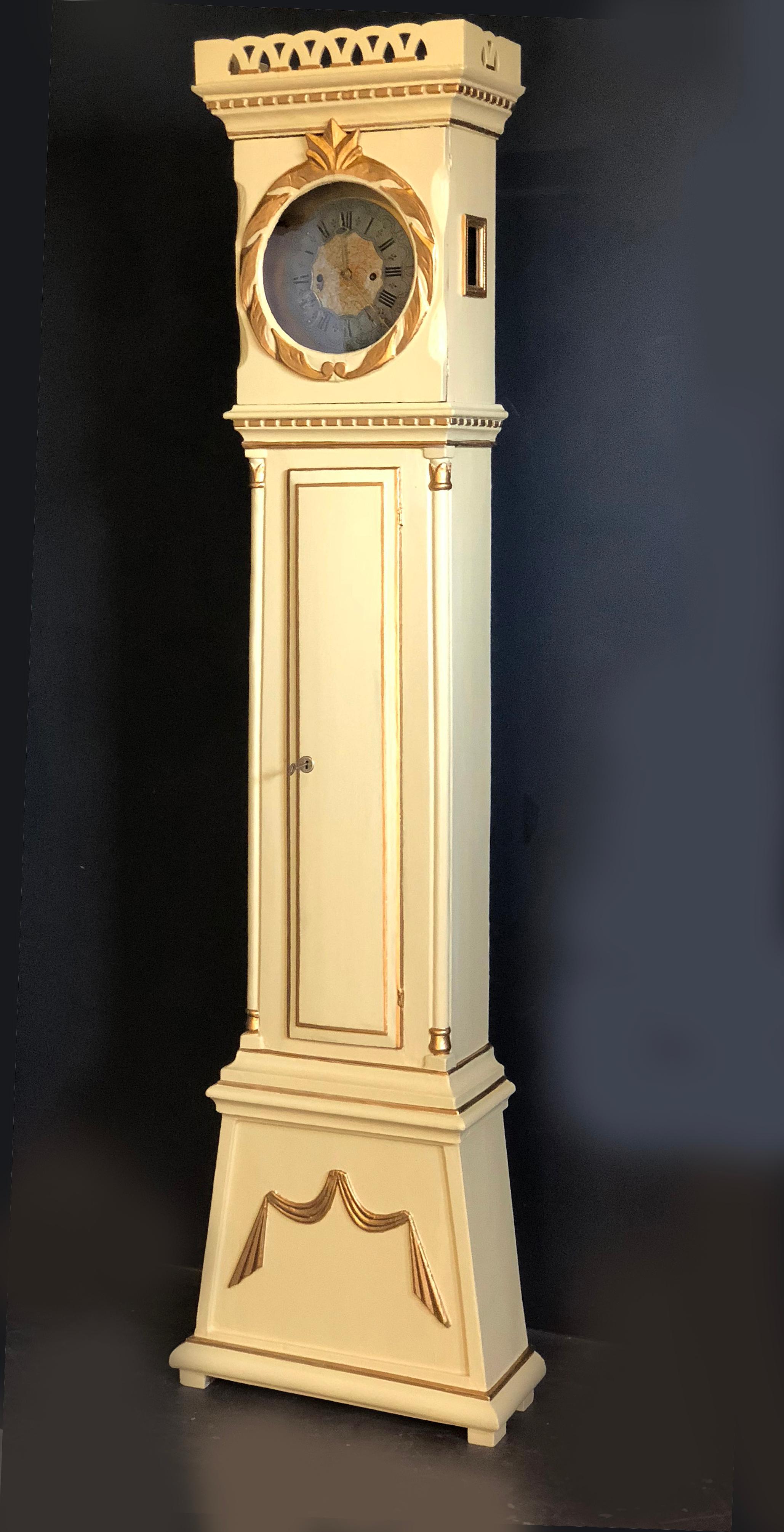 Empire Early 19th Century Danish Long Case Clock by T Riis 1817