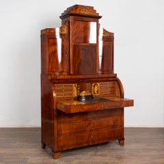 Early 19th Century Danish Mahogany Empire Inlaid Secretary Bureau