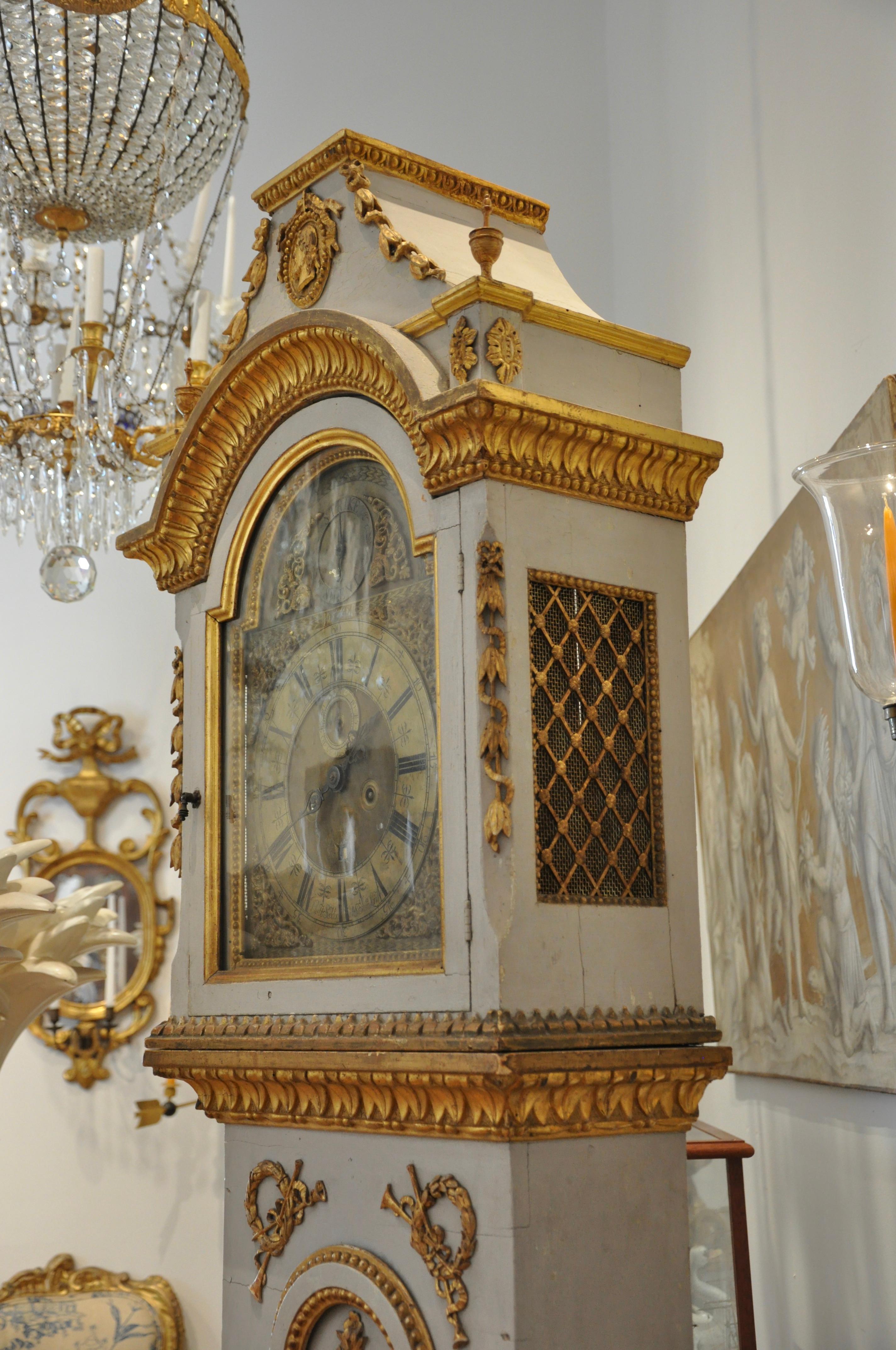 Early 19th Century Danish Neoclassical Longcase Clock For Sale 5