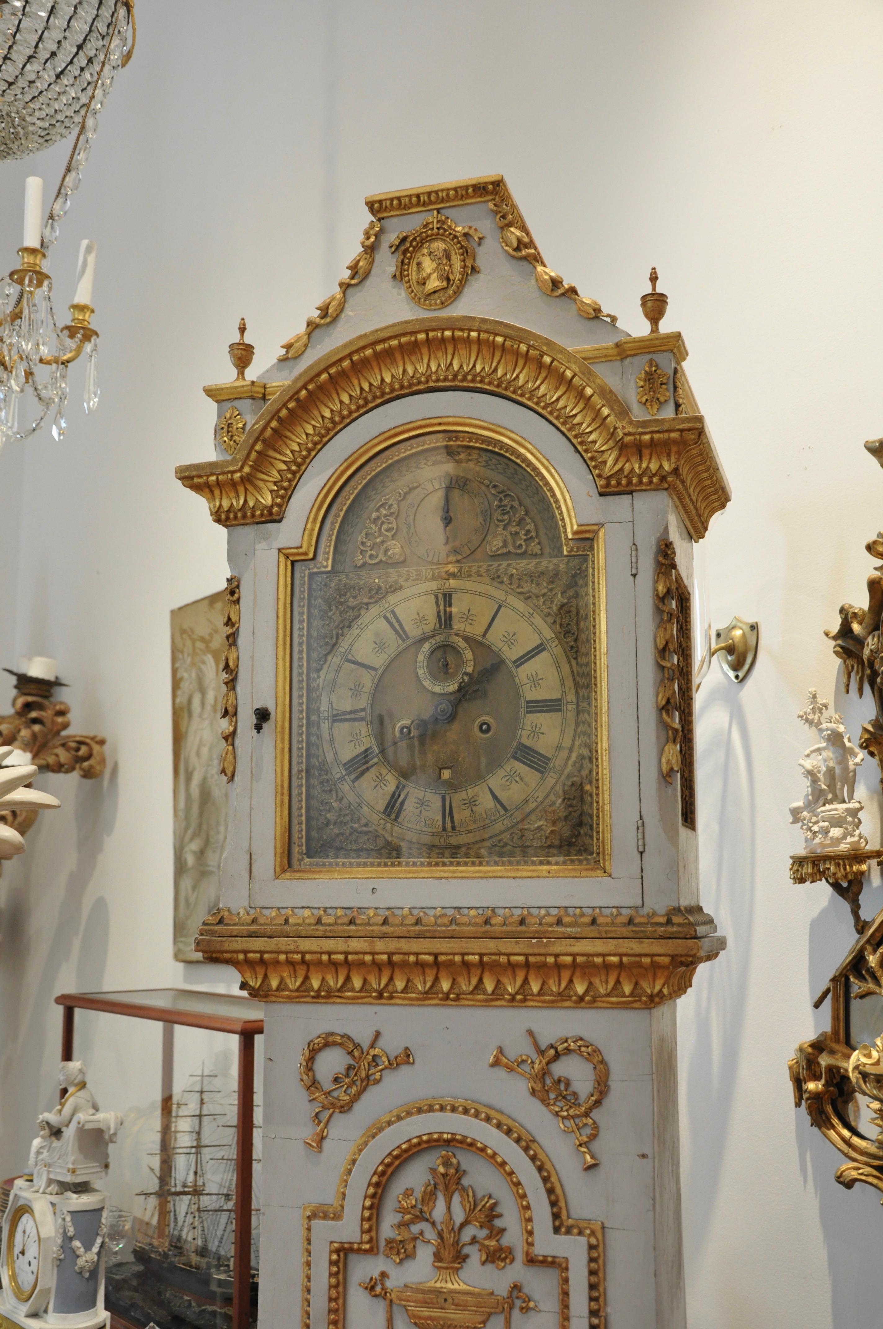 Début du 19e siècle - Horloge à long boîtier néoclassique danoise en vente 3