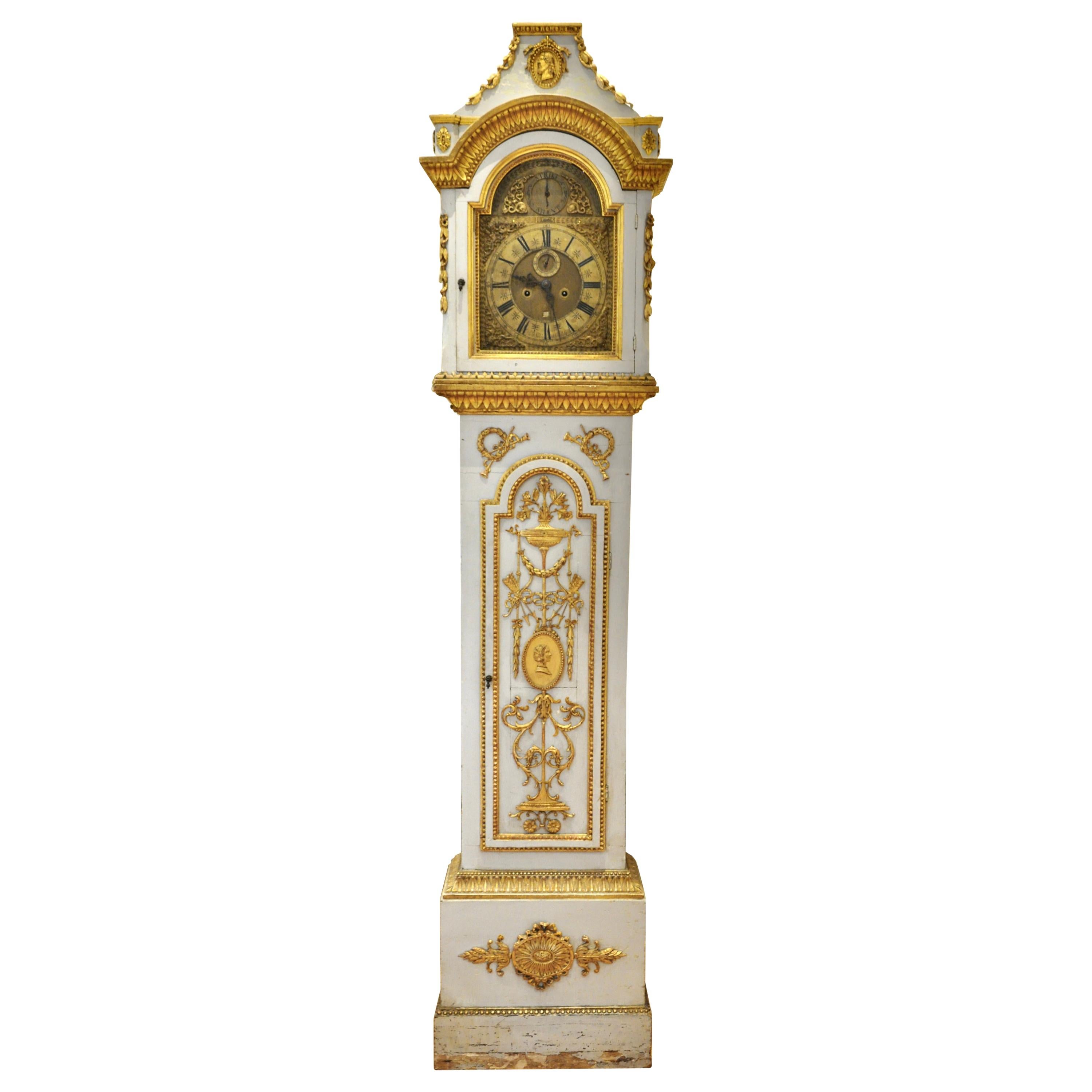 Début du 19e siècle - Horloge à long boîtier néoclassique danoise en vente