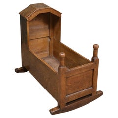 Early 19th Century Decorative Georgian Oak Used Cot / Cradle