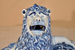 Early 19th Century Delft Lion Figure