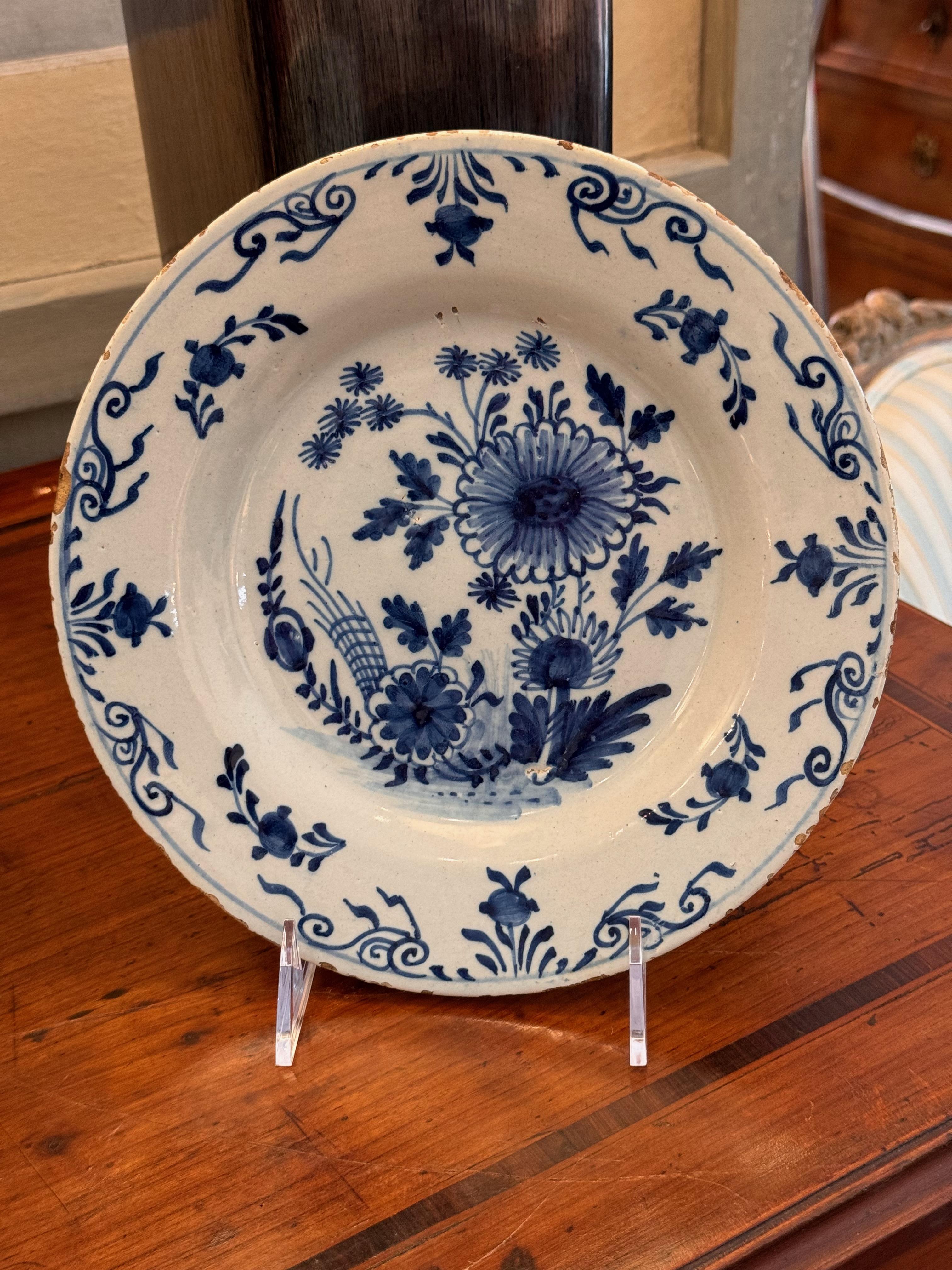 Faïence de Delft Assiette de Delft du début du 19e siècle en vente