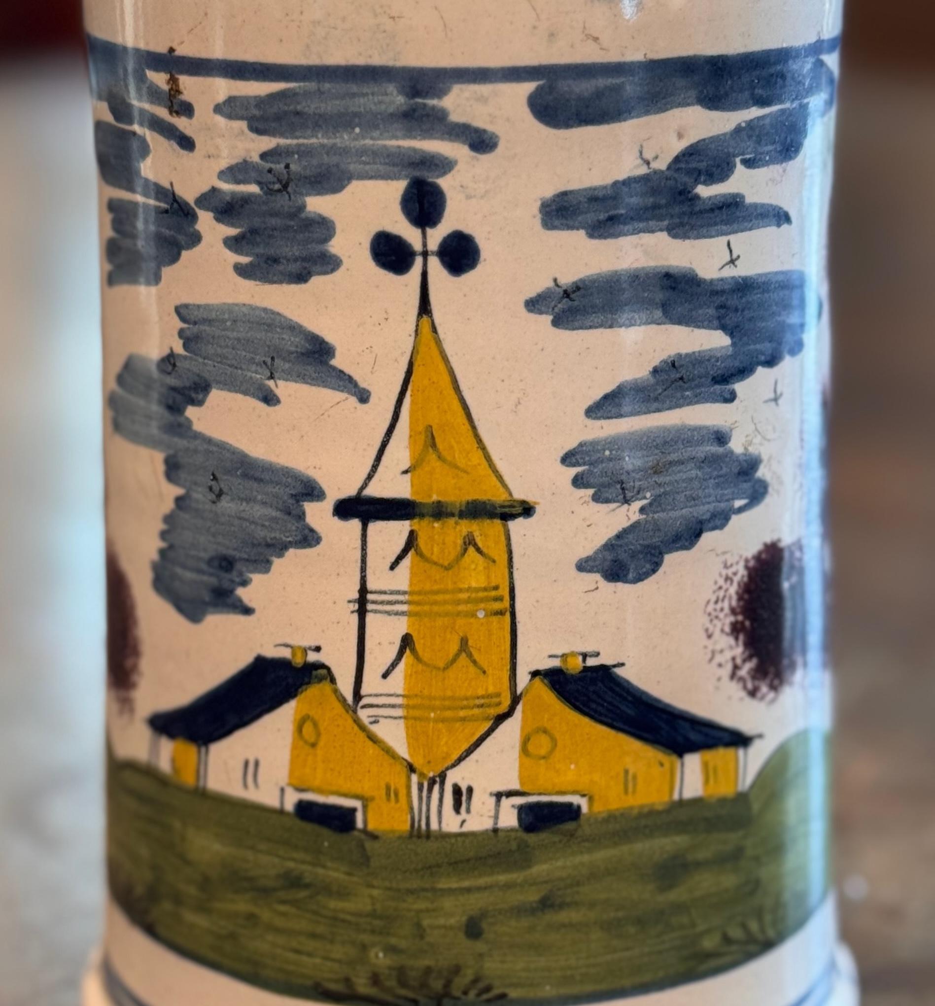 Néerlandais Tankard de Delft du début du 19e siècle en vente