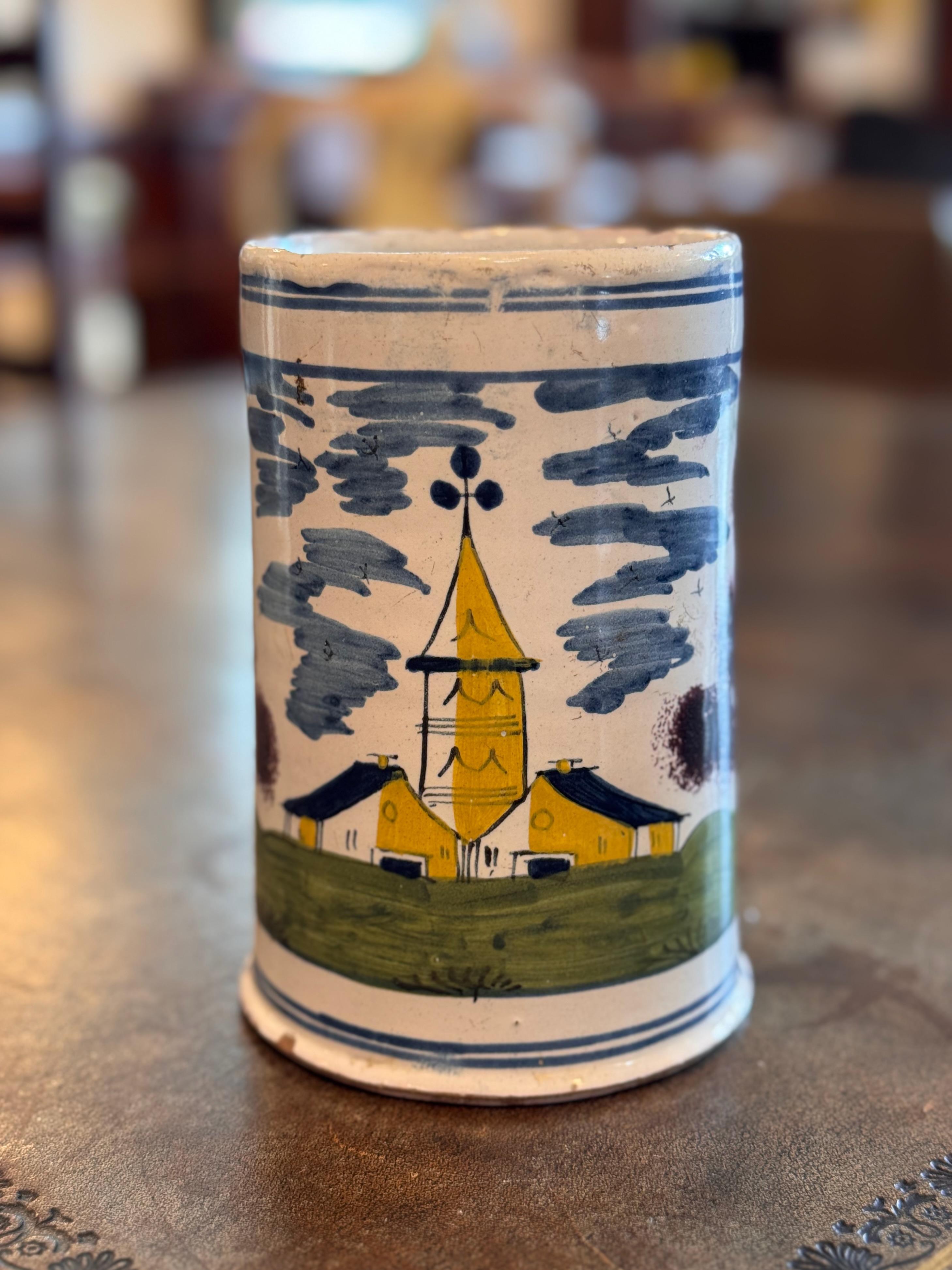 Tankard de Delft du début du 19e siècle Bon état - En vente à Charlottesville, VA