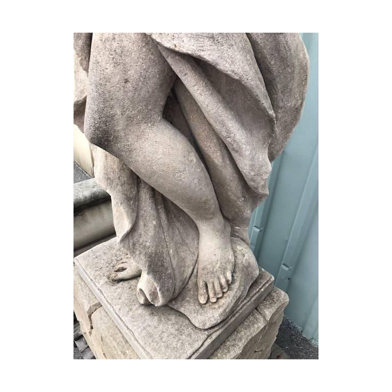 Early 19th Century Devine Diana Statue in Limestone from Italy at 1stDibs