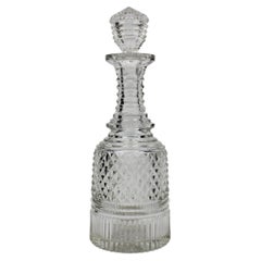 Early 19th century Diamond Cut small Crystal Decanter Handcut Voneche Belgium