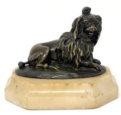 Early 19th Century Diminutive French Bronze of a Seated 'Coiffed' Poodle