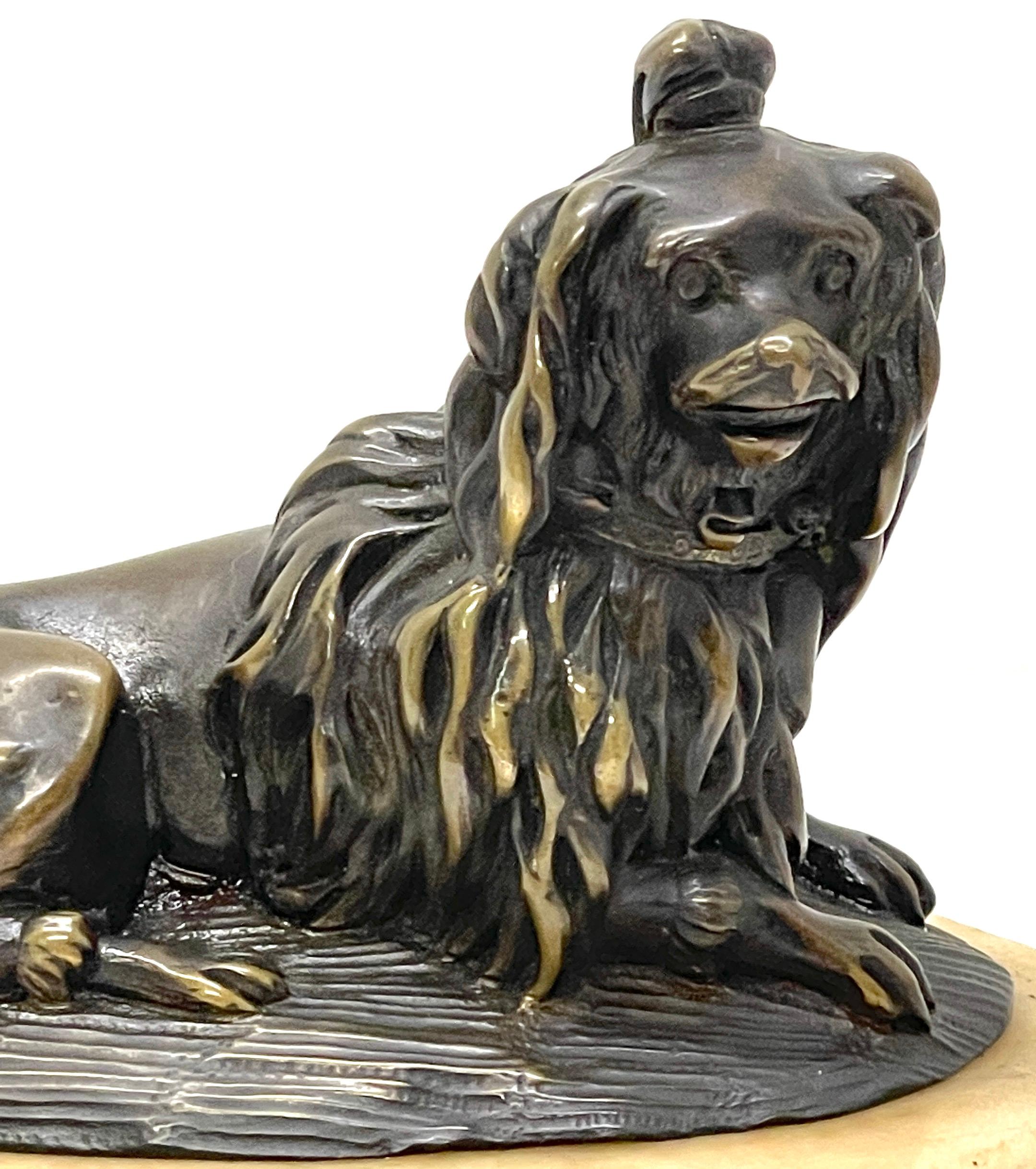 Carved Early 19th Century Diminutive French Bronze of a Seated 'Coiffed' Poodle For Sale