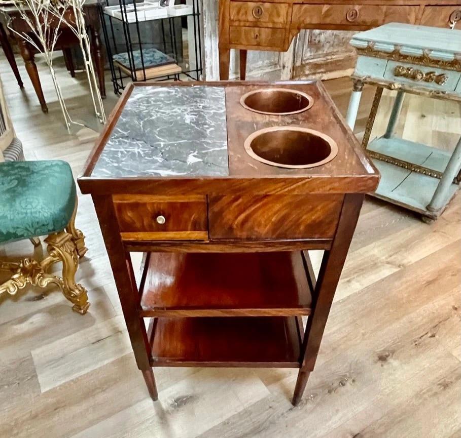 Marble Early 19th Century Directoire Mahogany Rafraichissoir