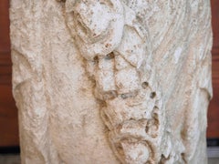 Early 19th Century Draped Urn in Carved and Weathered Marble