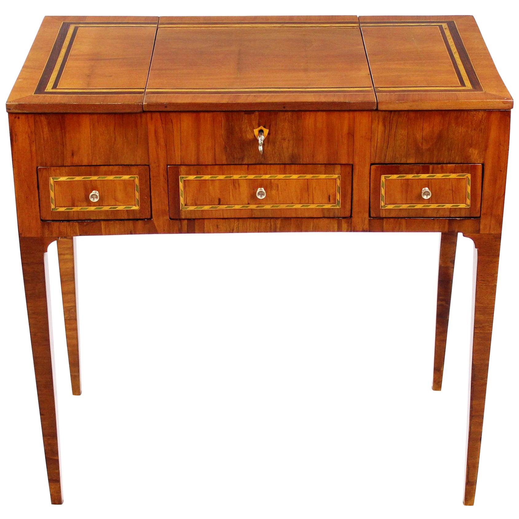 Early 19th Century Dressing Table, Poudreuse, Mahogany Veneered, Marquetry Works