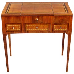 Antique Early 19th Century Dressing Table, Poudreuse, Mahogany Veneered, Marquetry Works