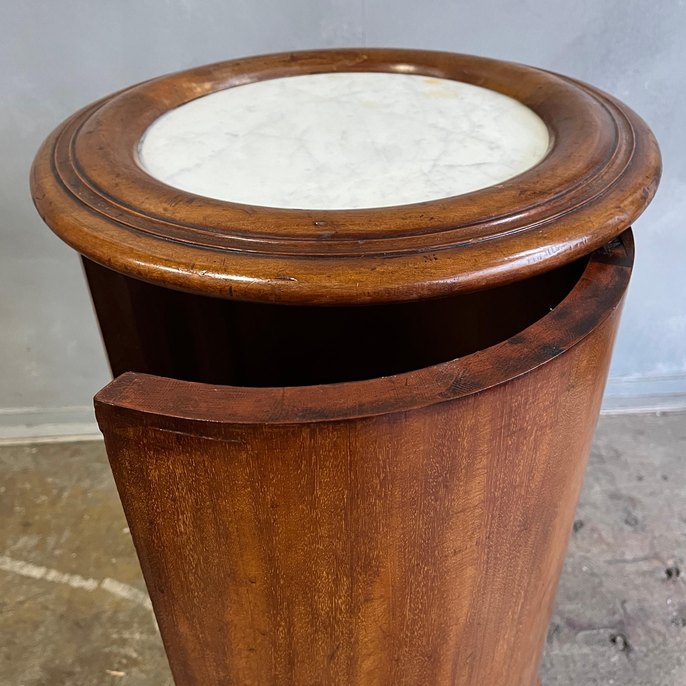 Early 19th Century Drum Table Marble Top Somno In Good Condition In BROOKLYN, NY