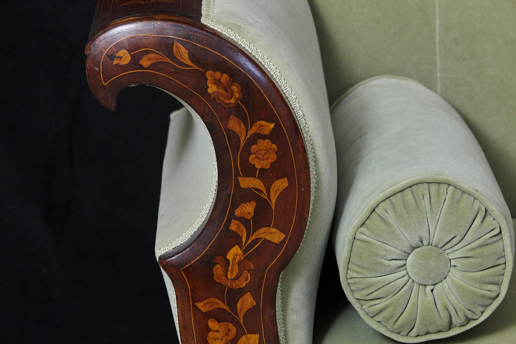 Early 19th Century Dutch Biedermeier Fruitwood Marquetry Sofa For Sale 1