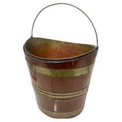 Antique Early 19th Century Dutch brass bound tea kettle bucket