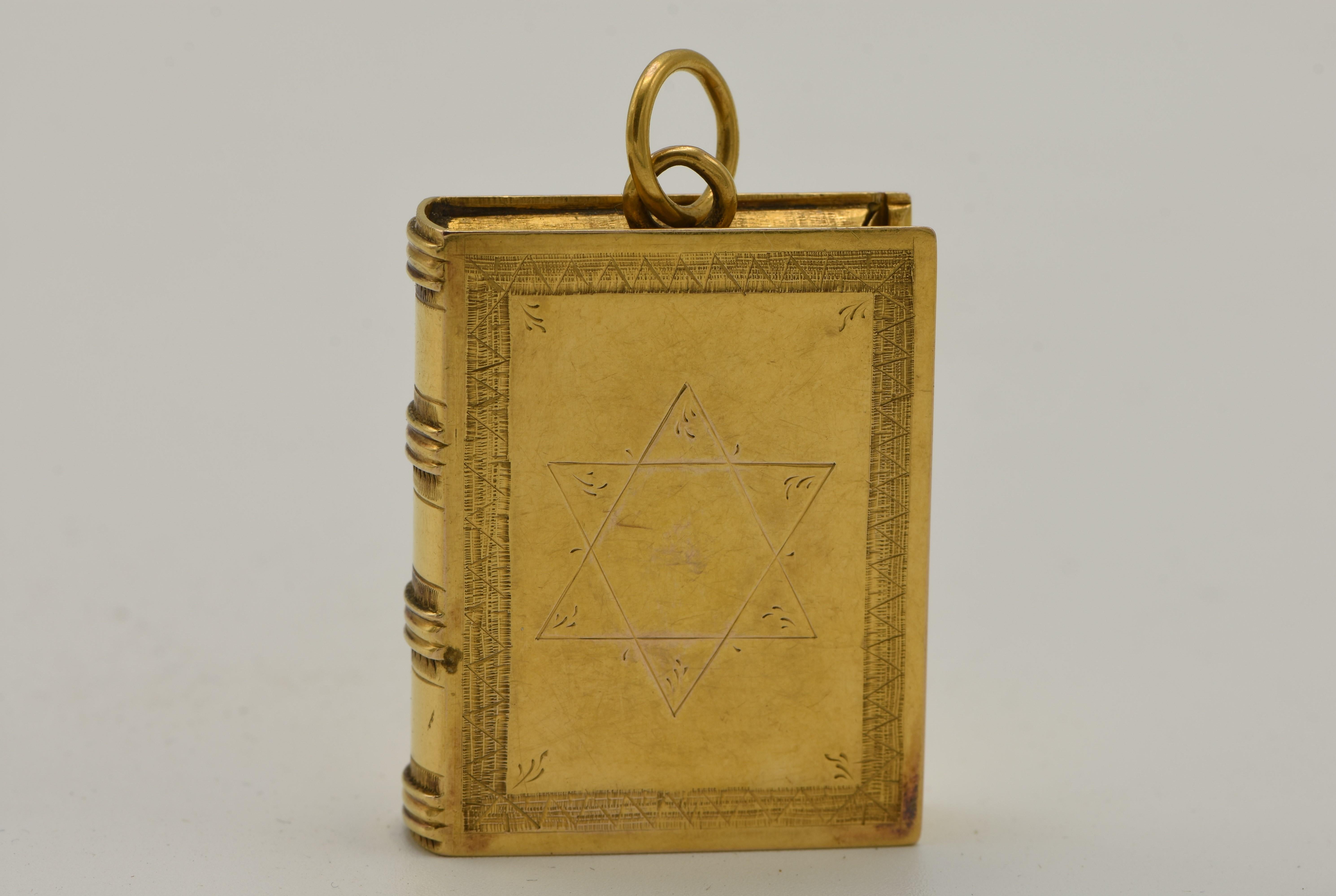 Early 19th Century Dutch Gold Jewish Amulet Case with Hebrew Parchment 1