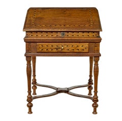 Early 19th century Dutch inlaid oak writing slope