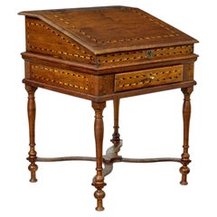 Early 19th century Dutch inlaid oak writing slope