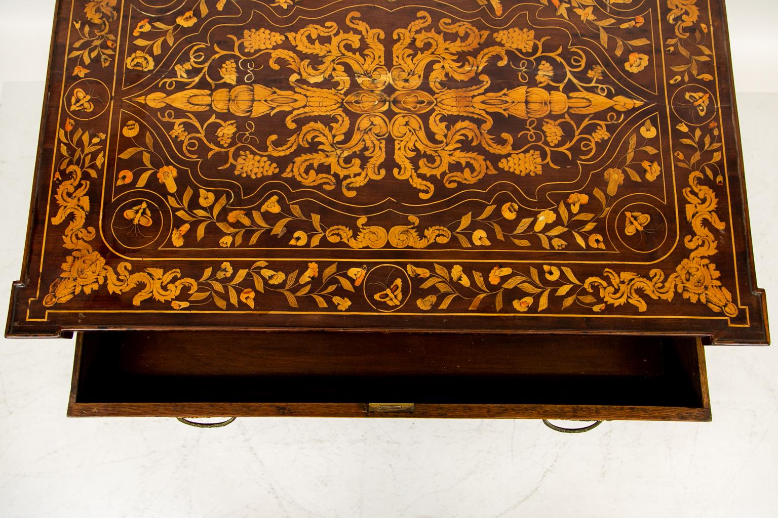 Boxwood Early 19th Century Dutch Marquetry Center Table For Sale