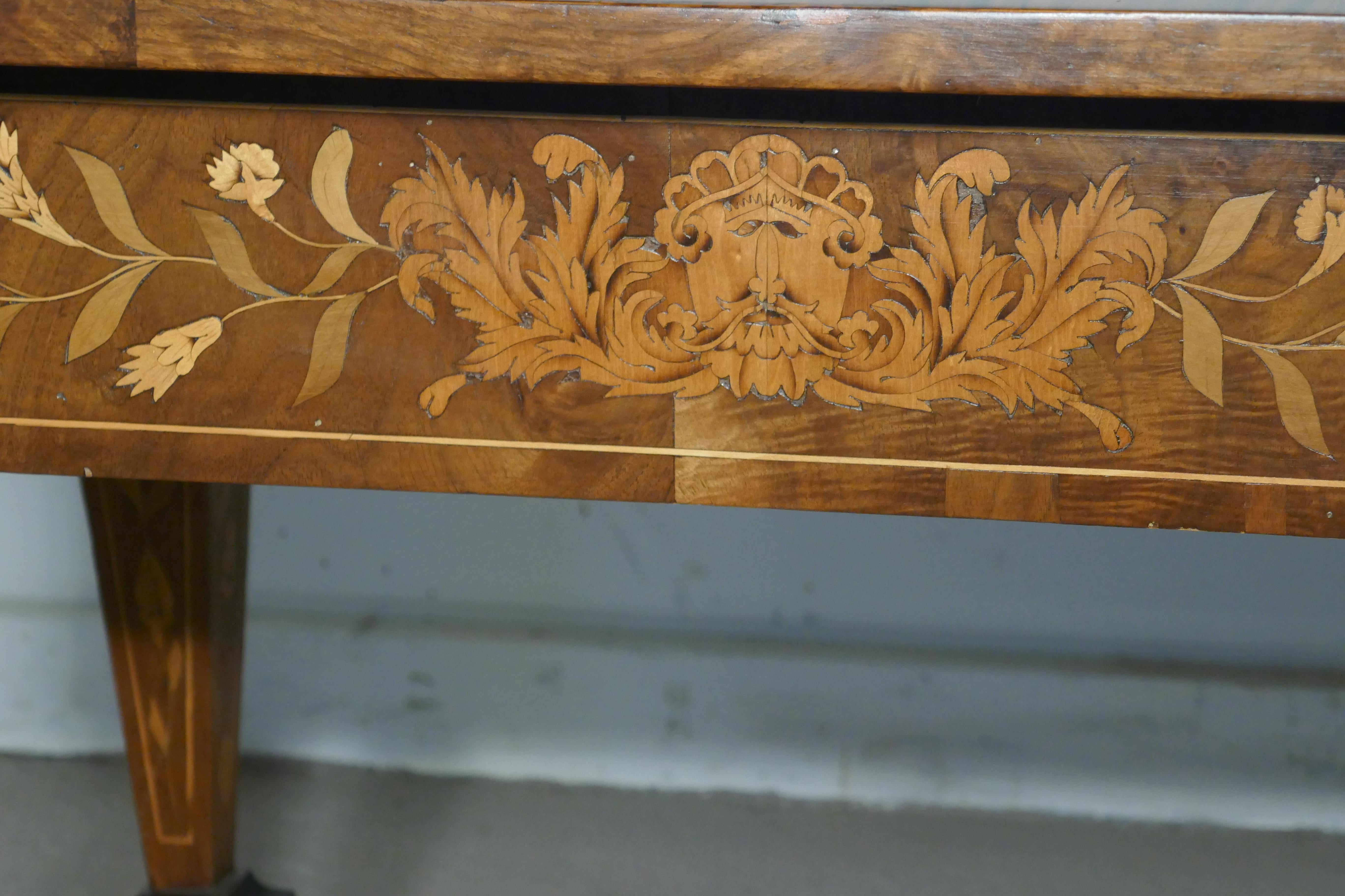 Early 19th Century Dutch Marquetry Inlaid Walnut Centre Table 5