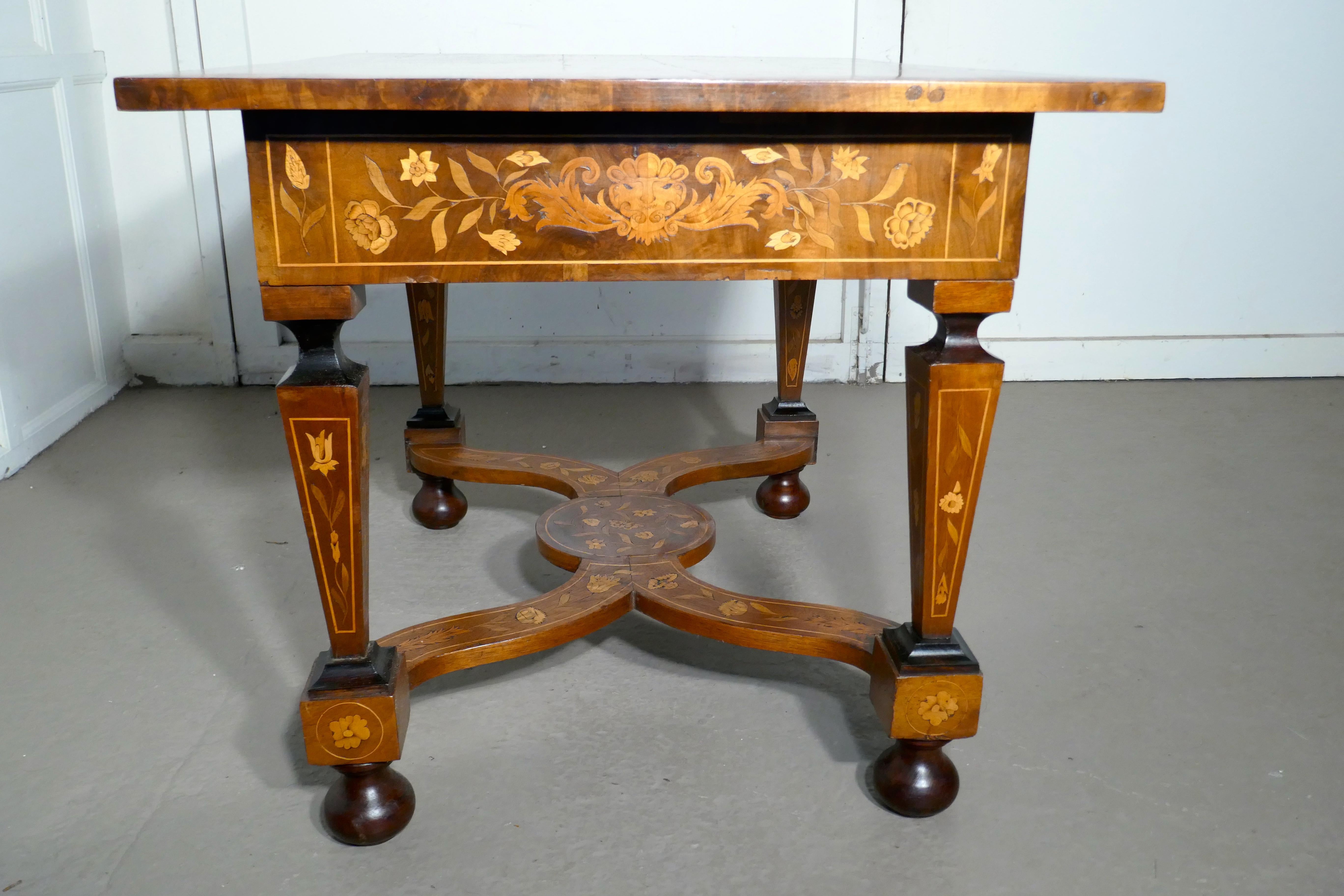 Early 19th Century Dutch Marquetry Inlaid Walnut Centre Table 8