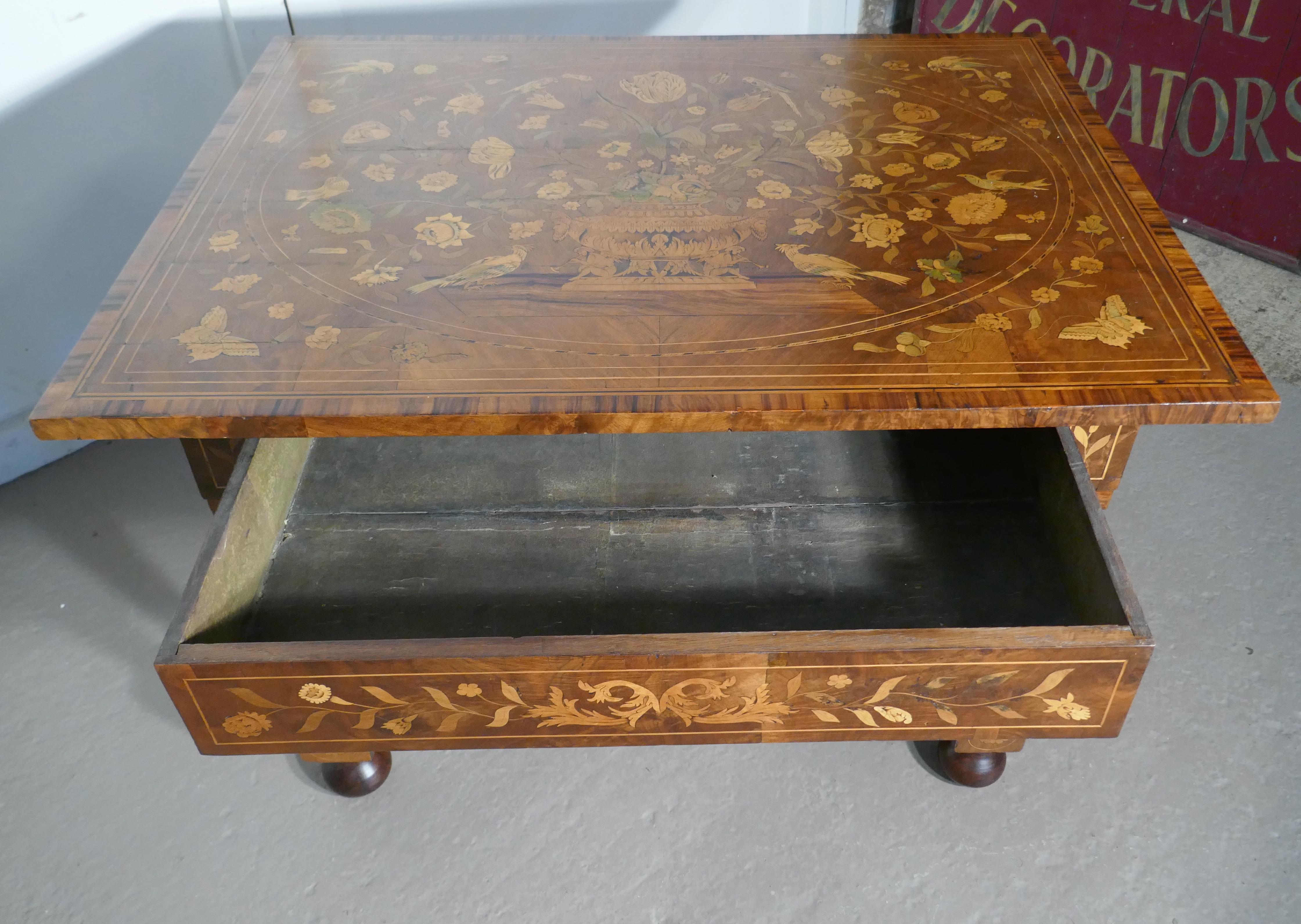 Early 19th Century Dutch Marquetry Inlaid Walnut Centre Table 1