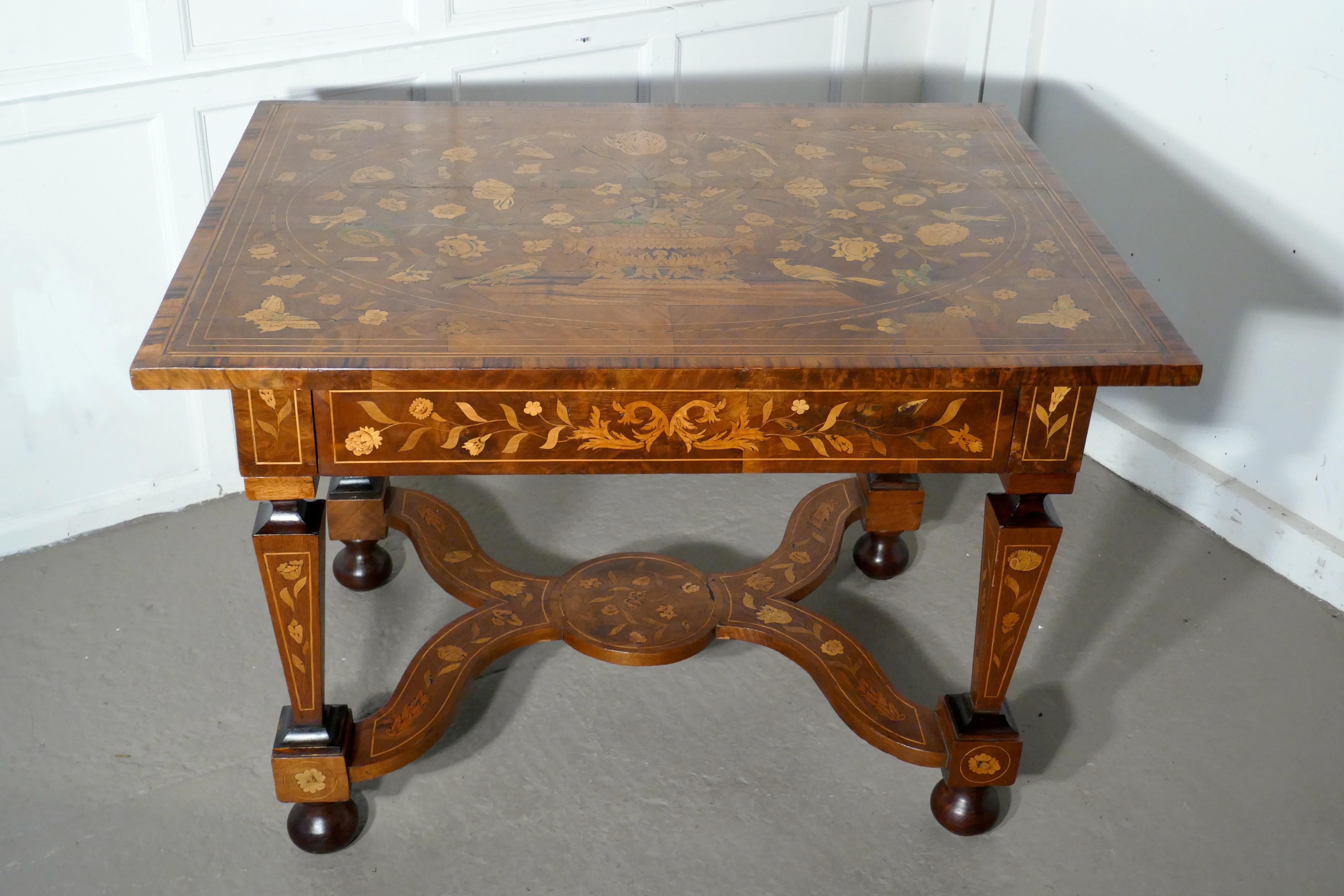 Early 19th Century Dutch Marquetry Inlaid Walnut Centre Table 3