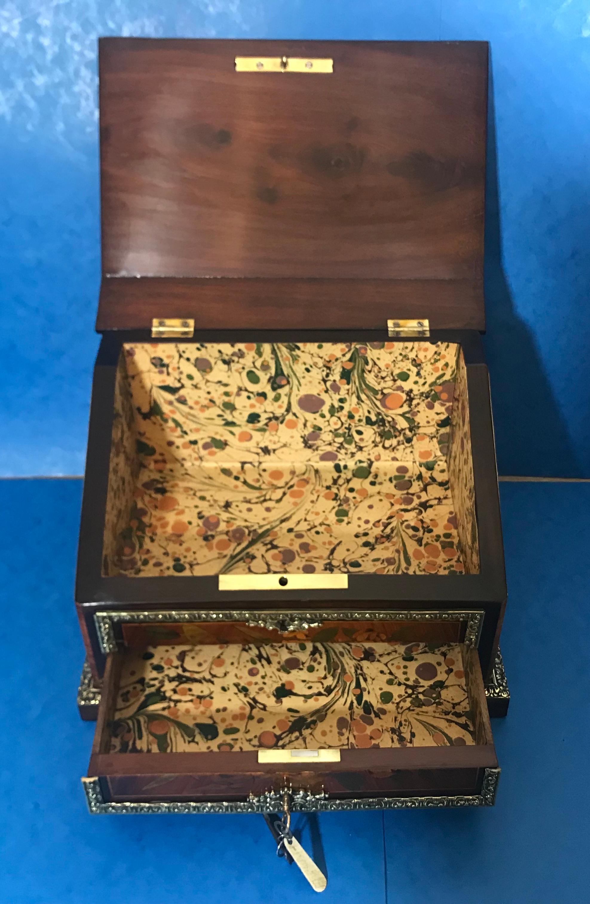 Early 19th Century Dutch Marquetry Miniature Bureau For Sale 10