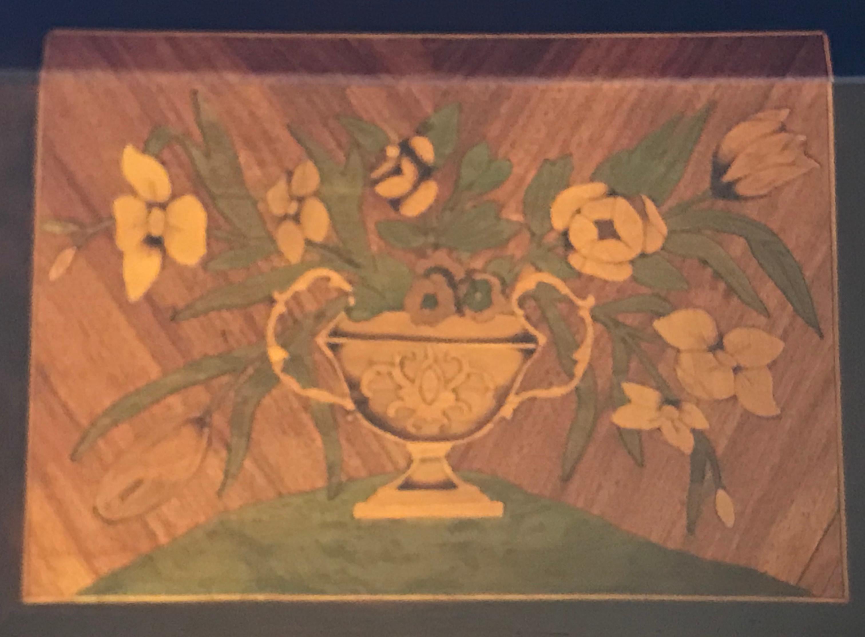 Mid-19th Century Early 19th Century Dutch Marquetry Miniature Bureau For Sale