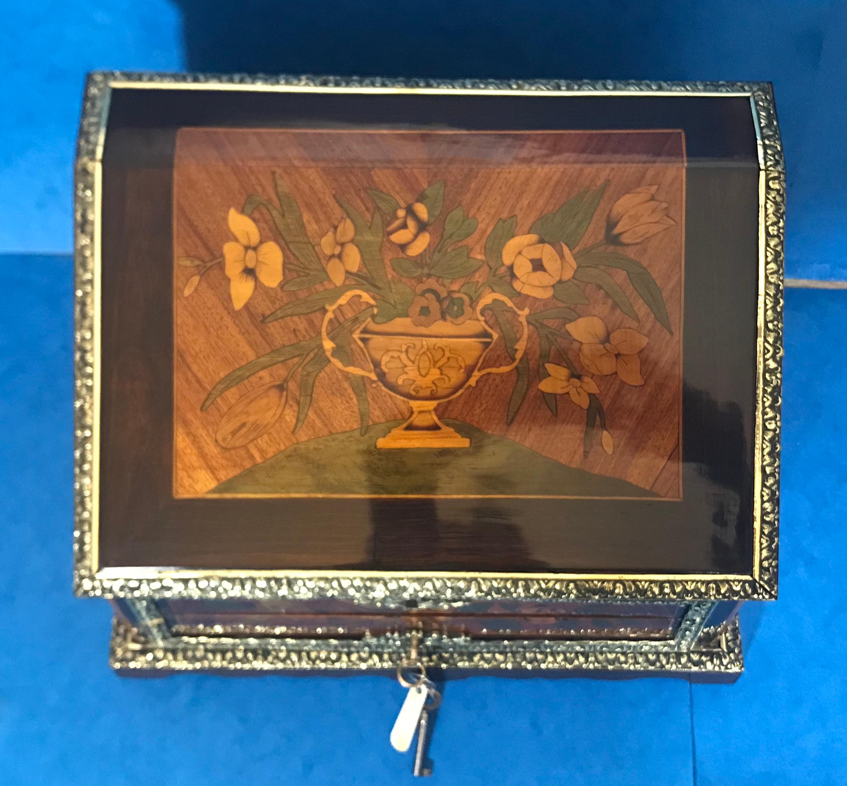 Early 19th Century Dutch Marquetry Miniature Bureau For Sale 1