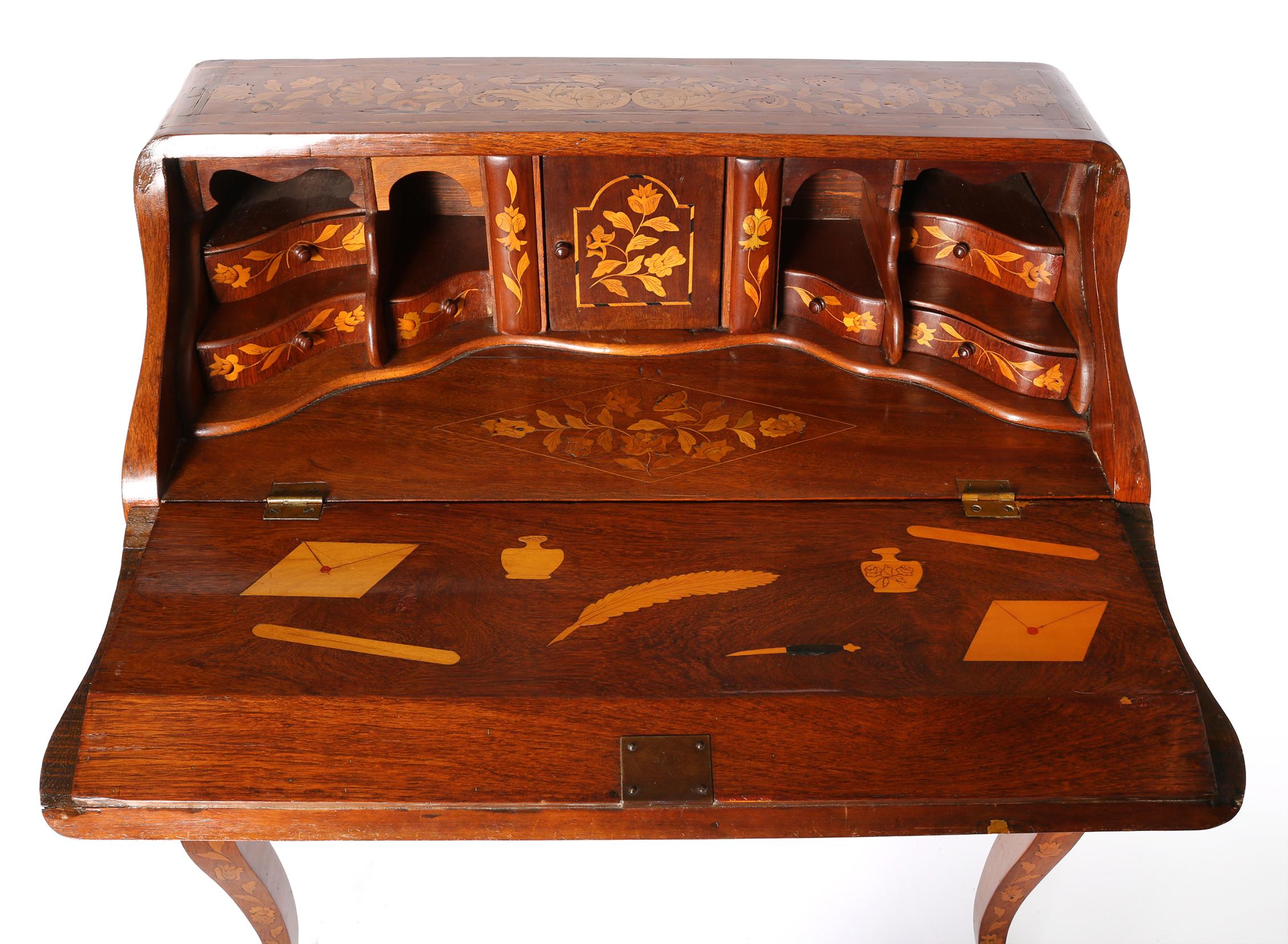 Early 19th Century Dutch Marquetry Slant Desk 1
