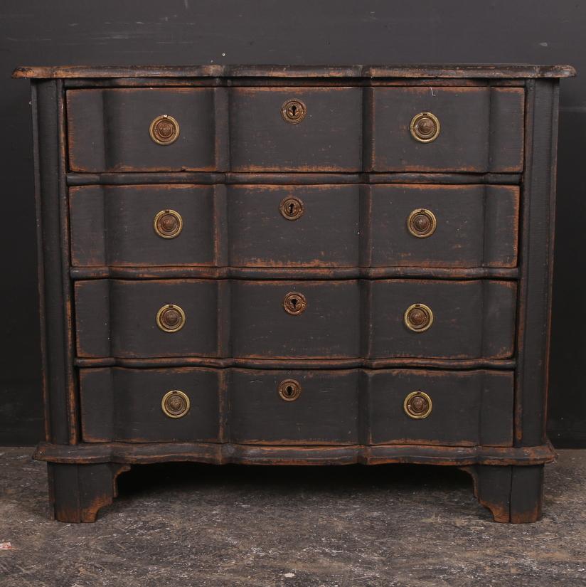 Oak Early 19th Century Dutch Painted Serpentine Commode