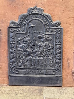 Early 19th Century Dutch 'Pro Patria' Fireback / Backsplash, Louis XIII Style