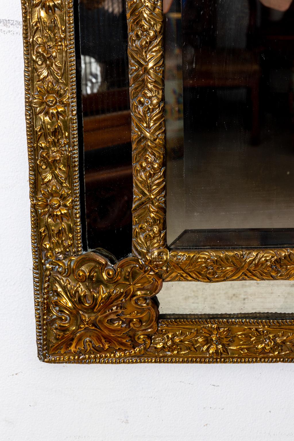 Early 19th Century Dutch Repousse Mirror In Good Condition For Sale In Stamford, CT