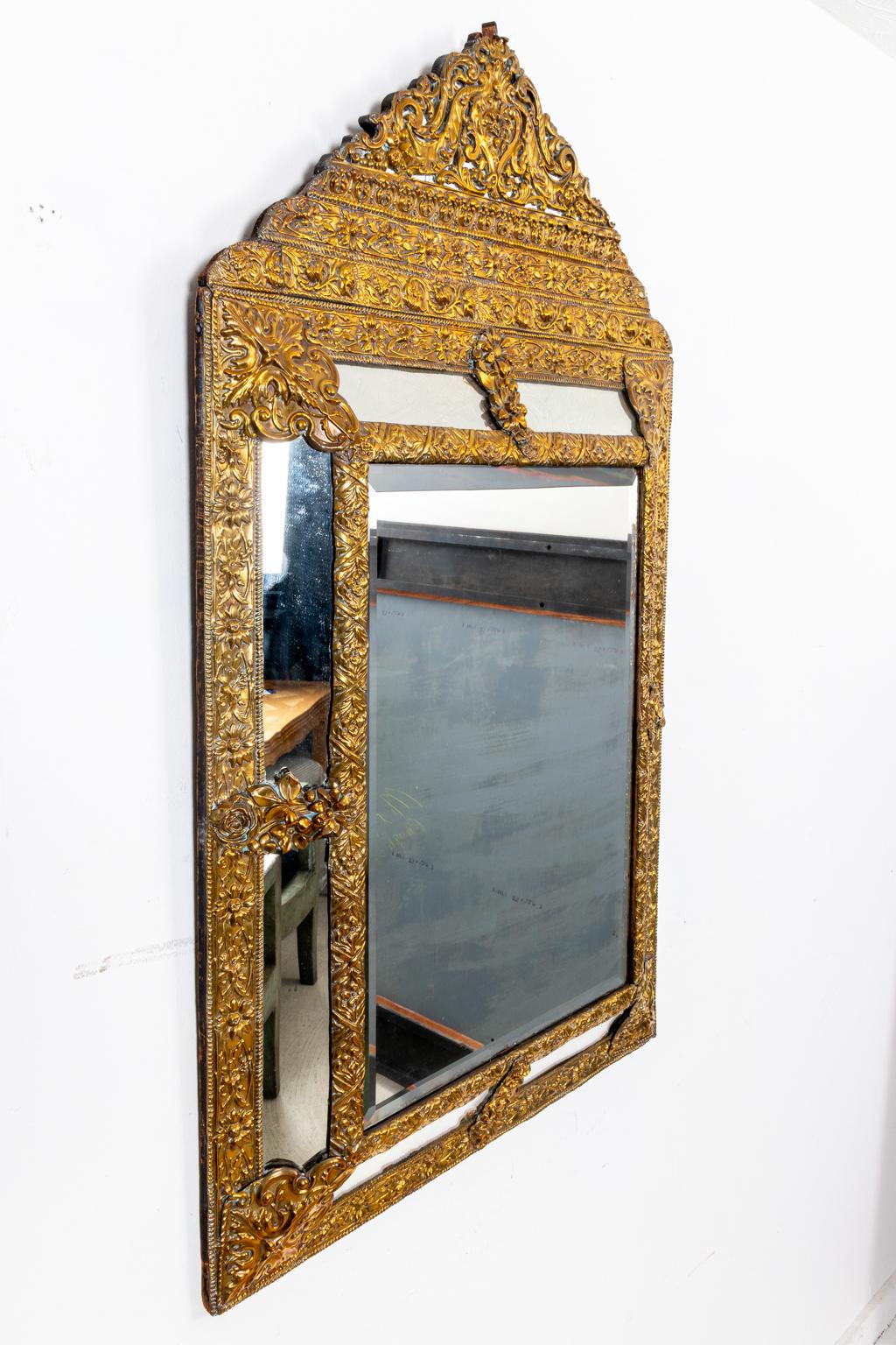 Early 19th Century Dutch Repousse Mirror For Sale 2