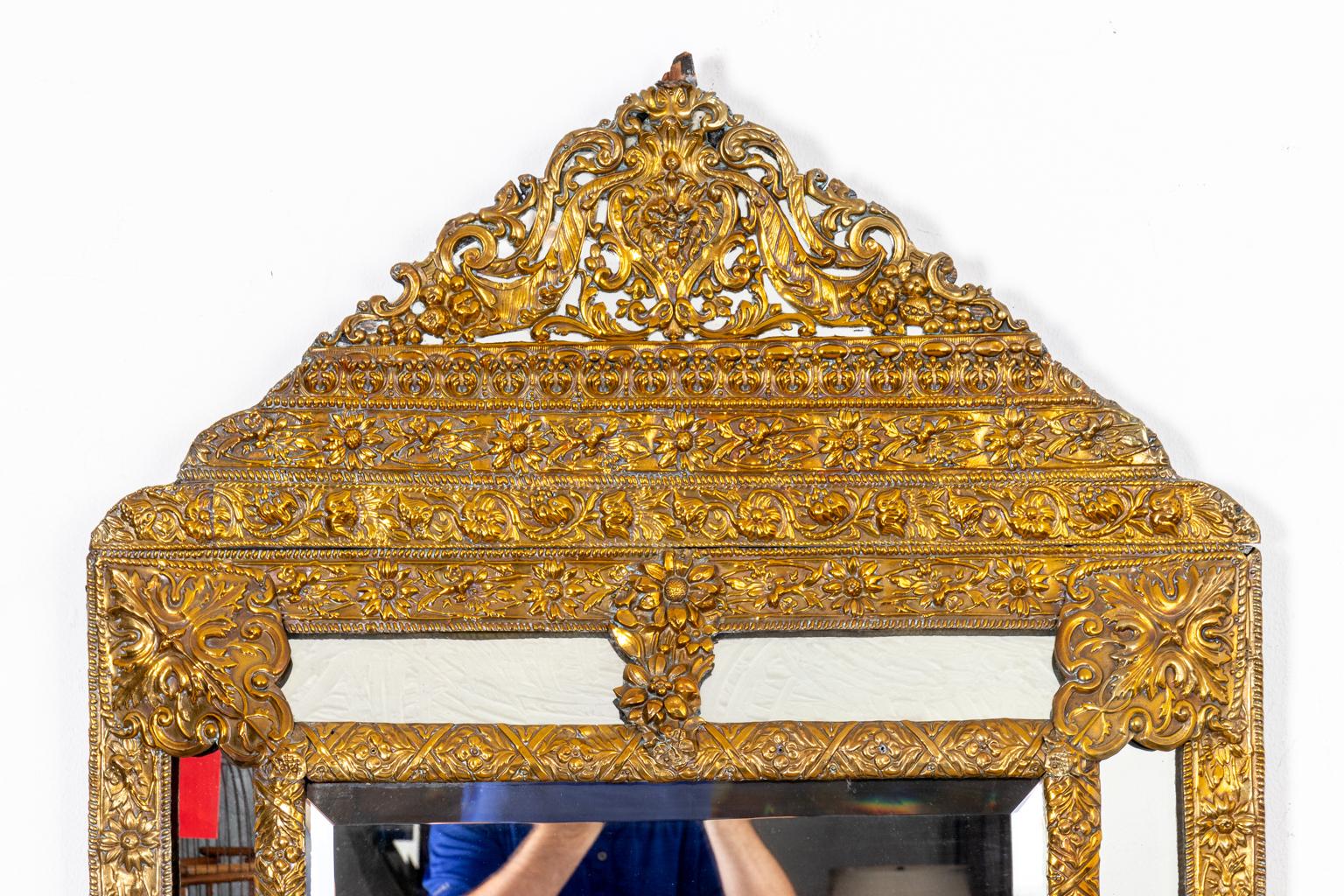 Early 19th Century Dutch Repousse Mirror For Sale 3