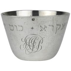 Antique Mid-18th Century English Silver Kiddush Cup