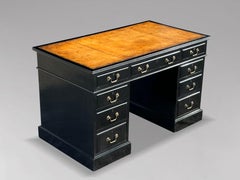 Early 19th Century Ebonised Pedestal Desk