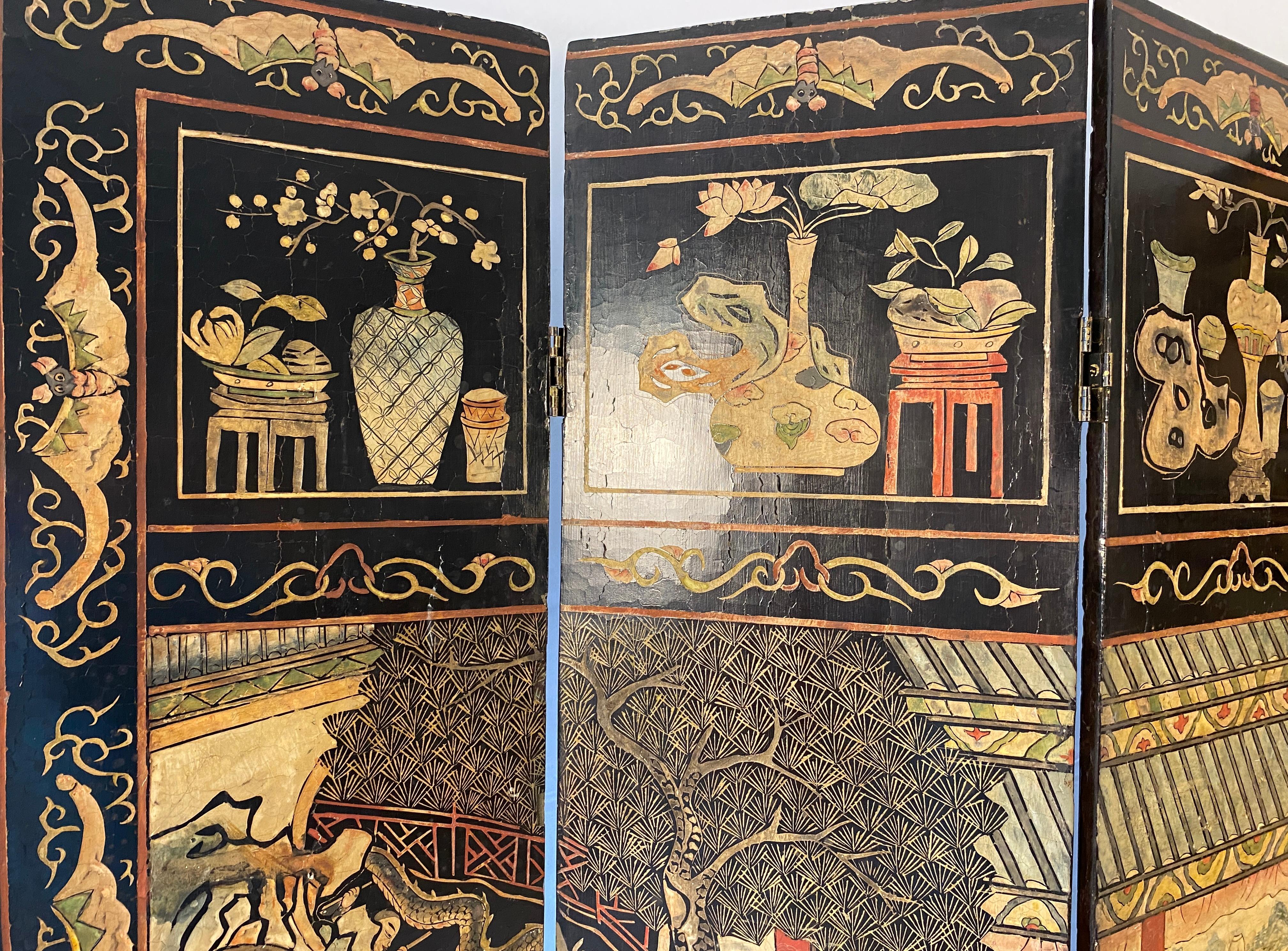 Chinesischer Coromandel-Raumteiler mit acht Tafeln aus dem frühen 19. Jahrhundert im Angebot 9