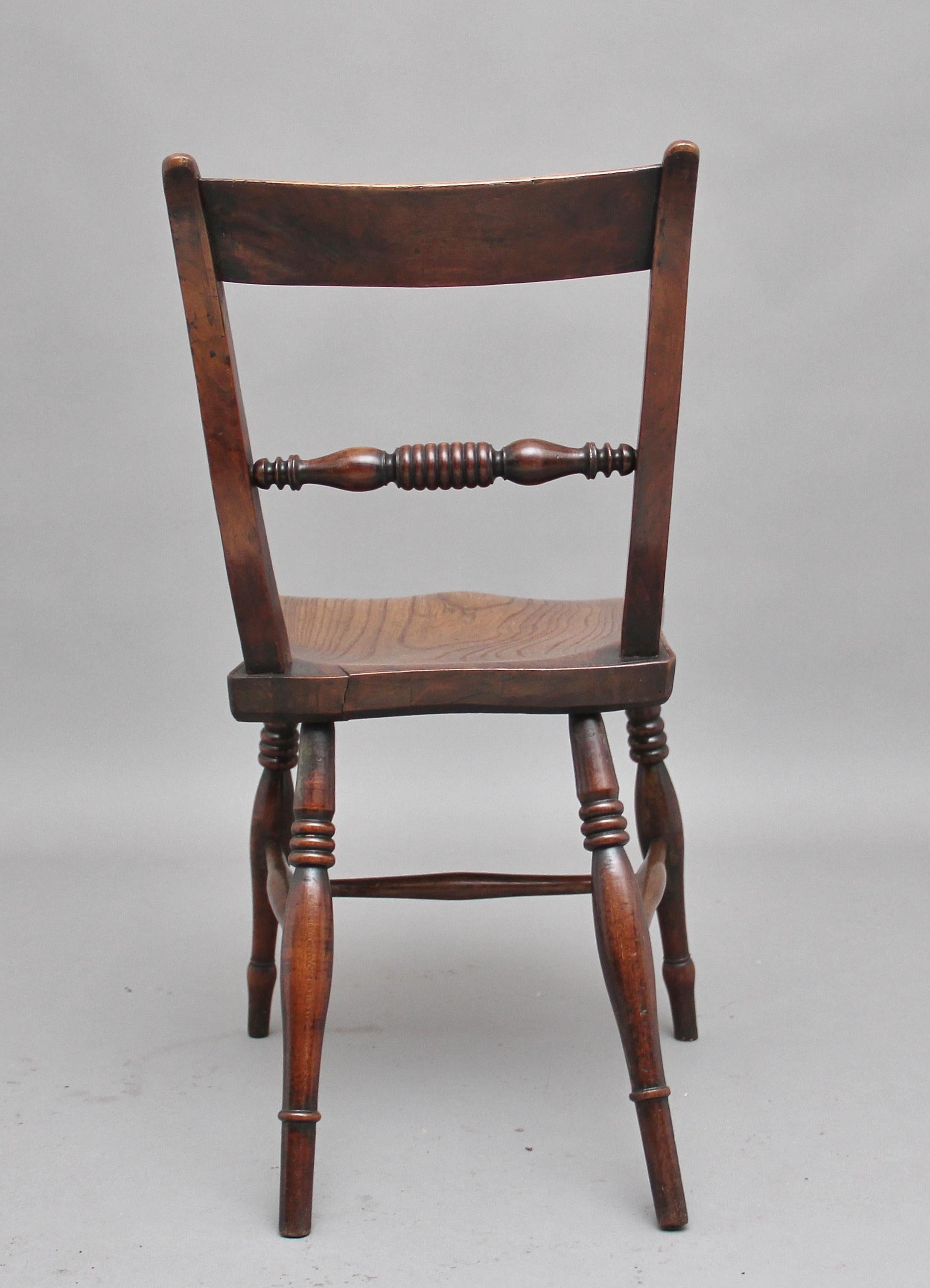 Early Victorian Early 19th Century Elm and Ash Side Chair