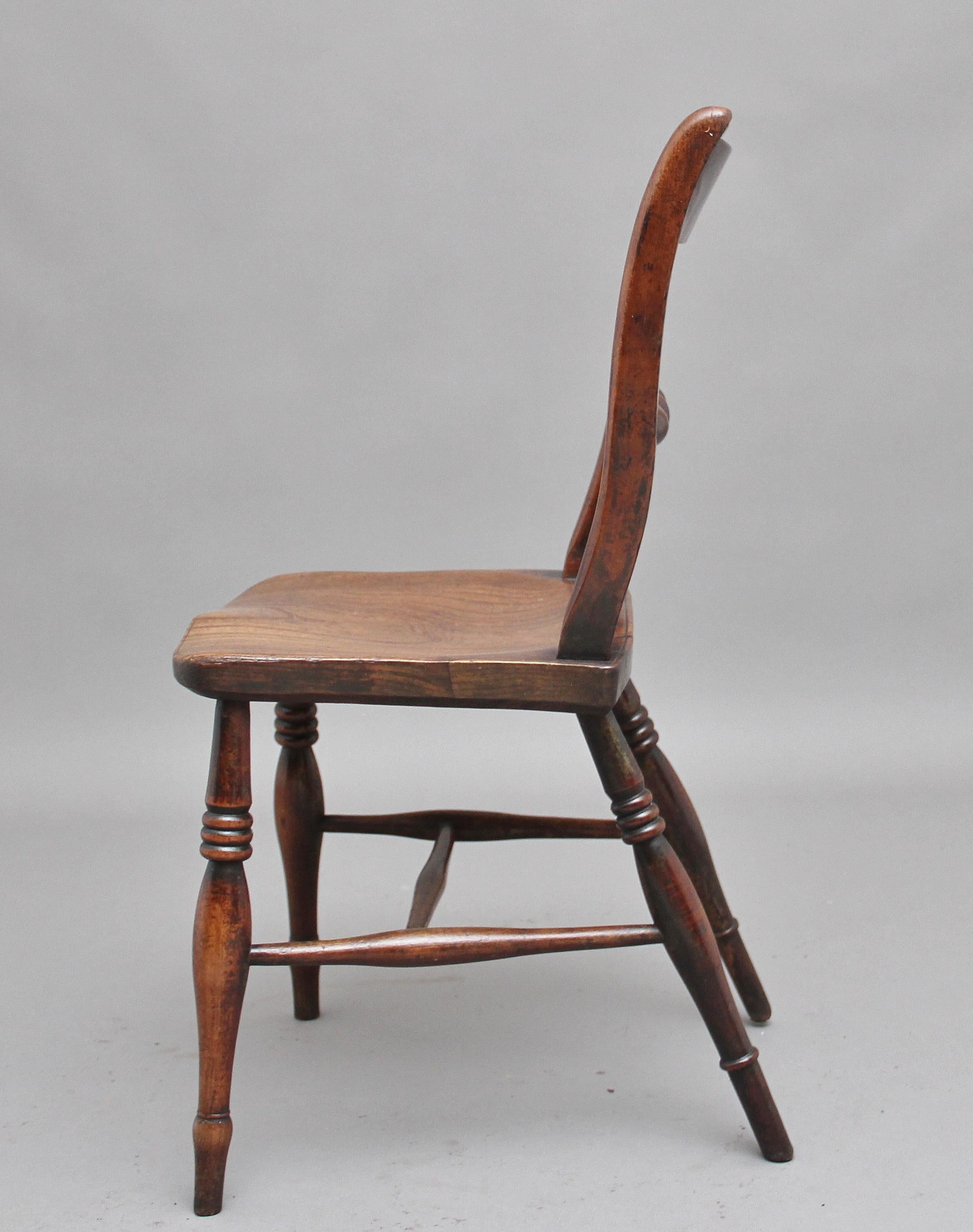 British Early 19th Century Elm and Ash Side Chair
