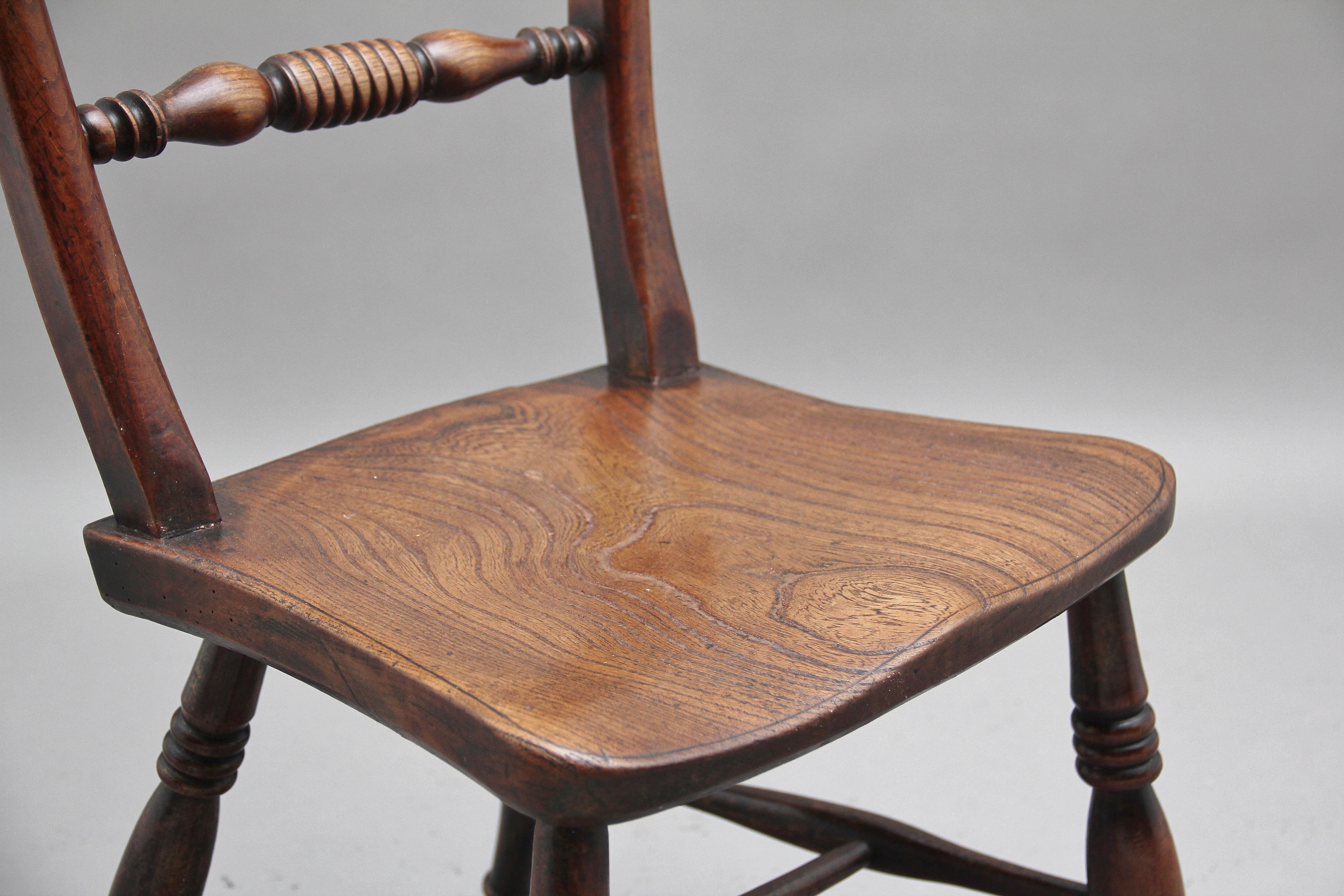 Mid-19th Century Early 19th Century Elm and Ash Side Chair