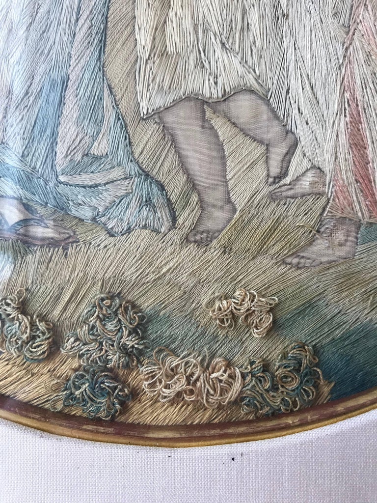 Early 19th Century Embroidered and Hand-Painted Silk Picture For Sale ...