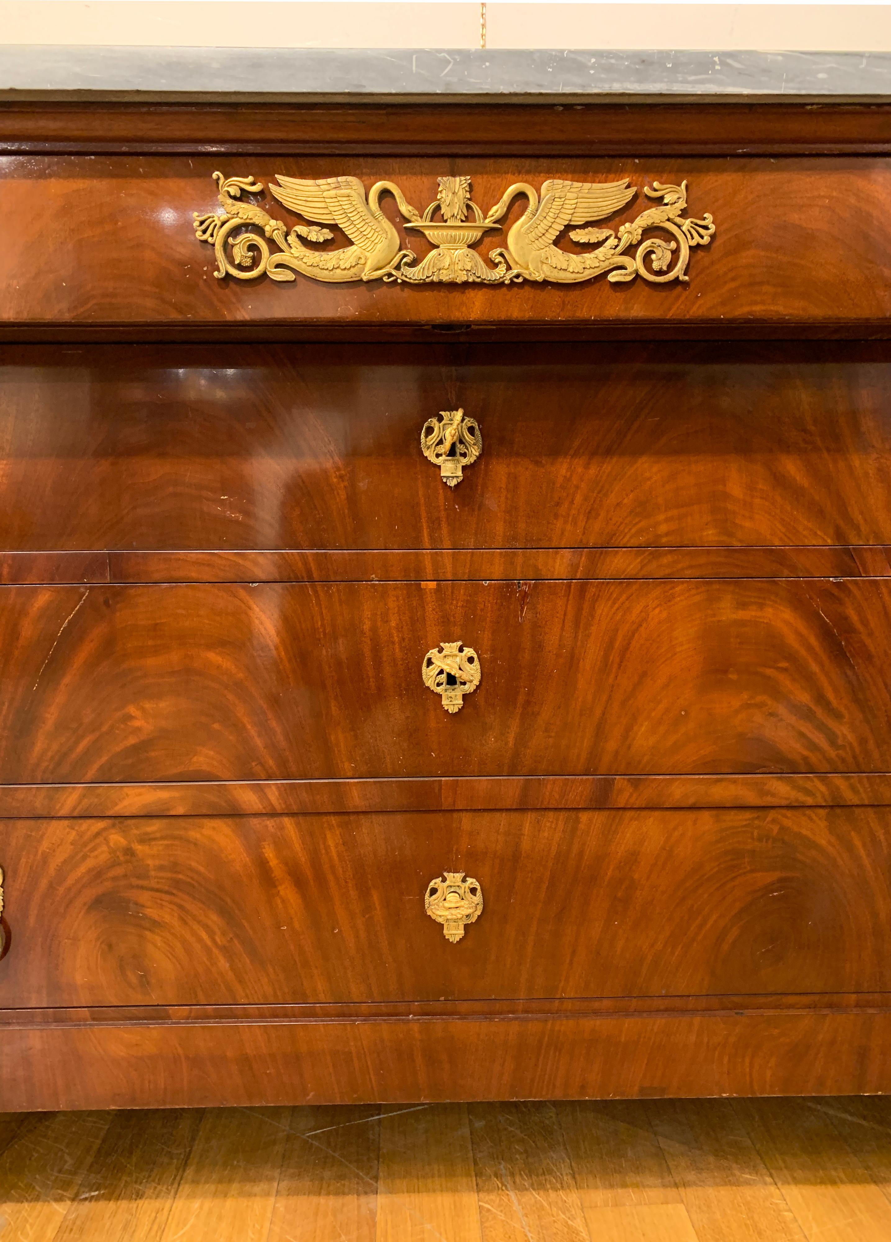 Carved EARLY 19th CENTURY EMPIRE BUREAU For Sale