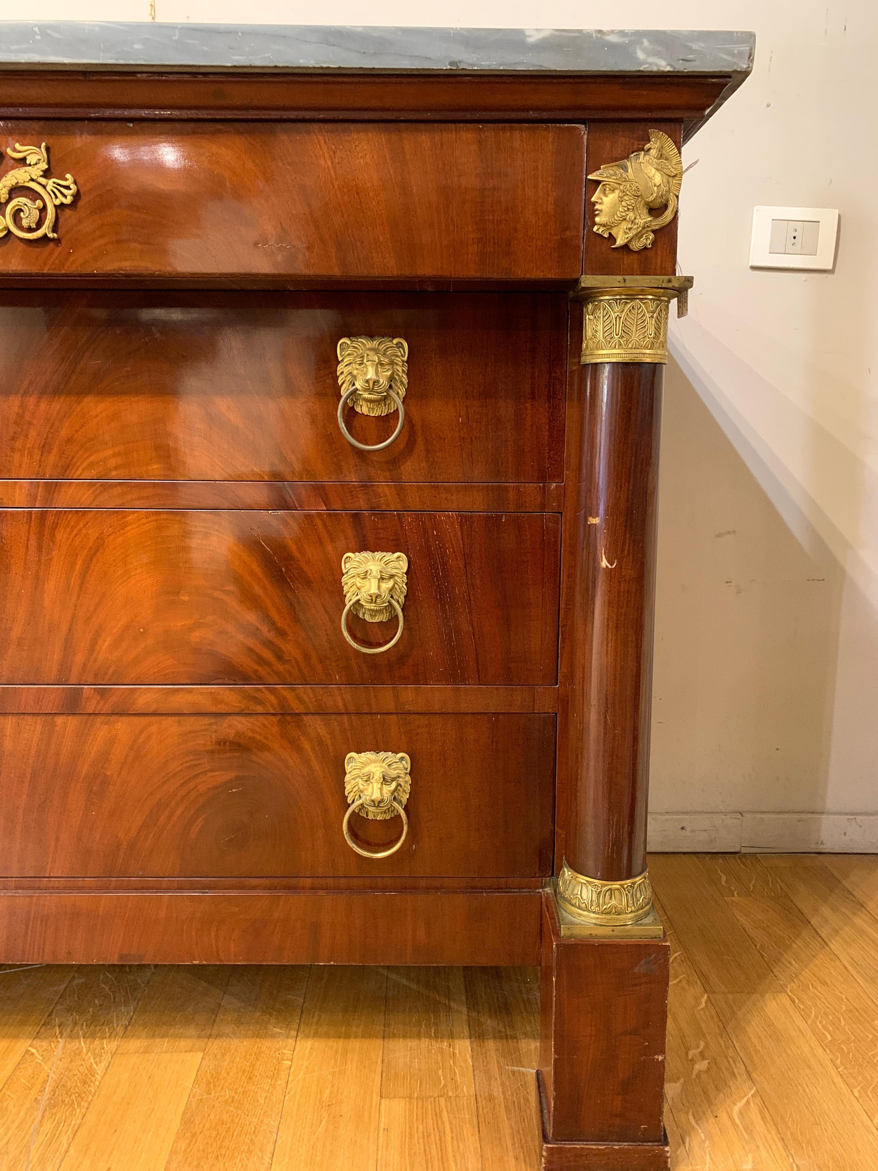 EARLY 19th CENTURY EMPIRE BUREAU In Good Condition For Sale In Firenze, FI