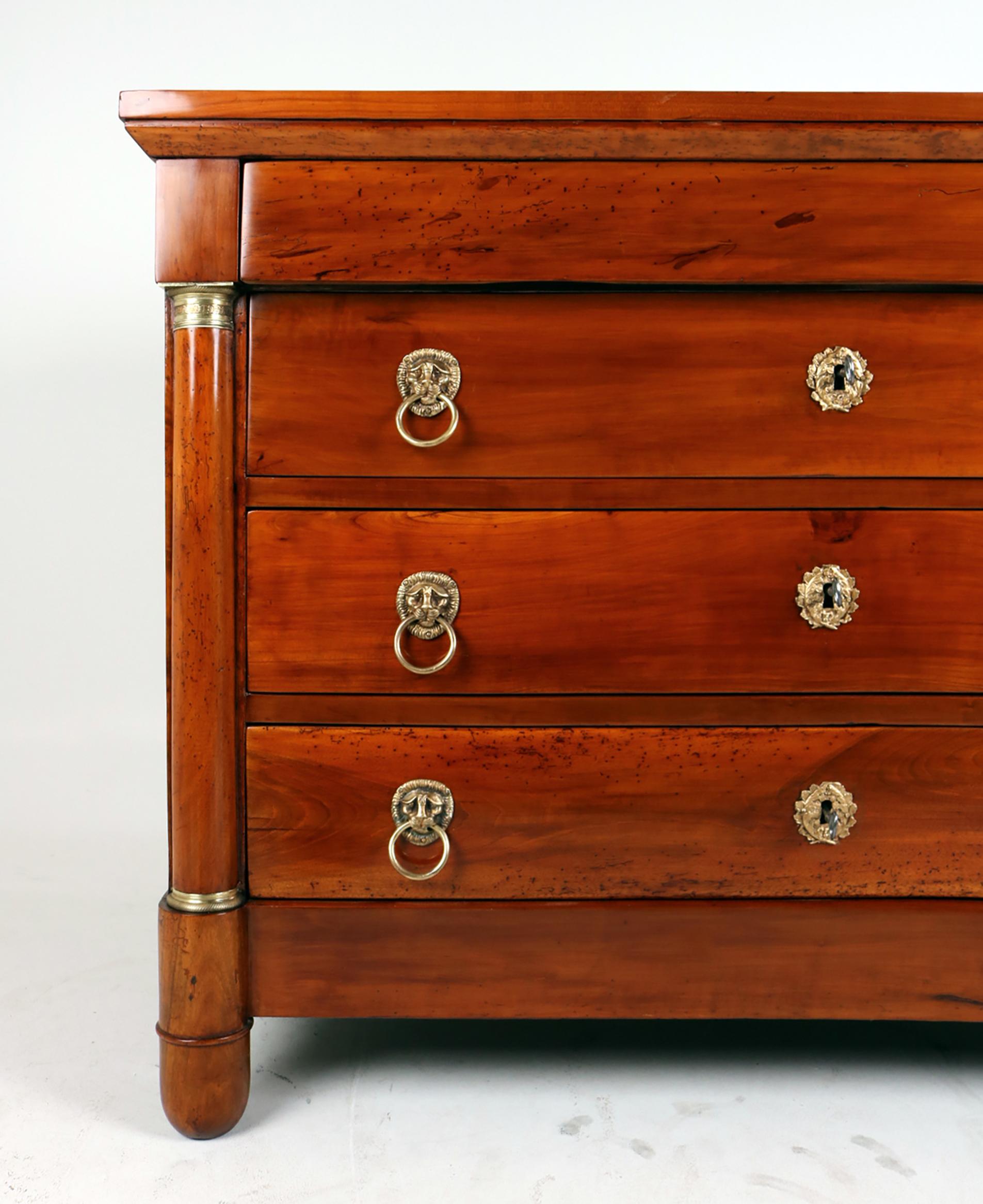 French Early 19th Century Empire Chest of Drawers, Cherrywood, France, C. 1820