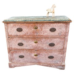 Early 19th Century Empire Chest with Painted Faux Marble Top