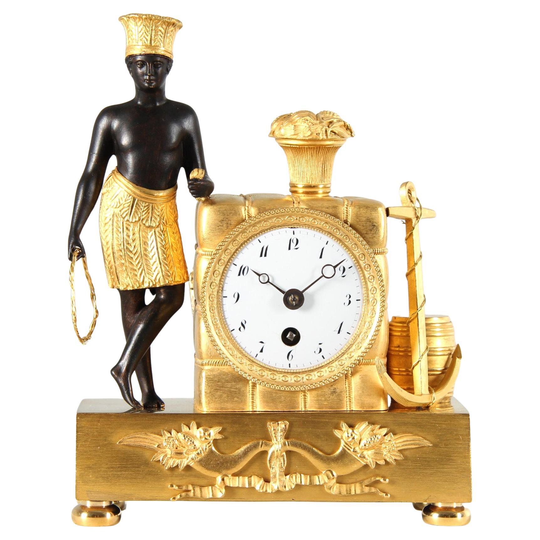 Early 19th Century Empire Clock, Miniature Matelot "Au Bon Sauvage", circa 1815